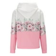 thumbnail image 4 of frariair Women's Floral Print Full Zip Hooded Jacket Long Sleeve Oversized Sweatshirt With Pockets For Fall Fashion Pink S, 4 of 8