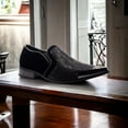 thumbnail image 4 of Men's Sparkle Bling Slip On Metal Tip Pointy Toe Formal Loafers Dress Shoes, Black, 10.5, 4 of 6