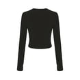 thumbnail image 5 of ATOYSOY Women's Long Sleeve Tees Fall Winter Slim Basic Cropped Tops Fashion Casual Shirts Outwear Crew Neck Sweatshirts Solid Color Pullover Black L, 5 of 5