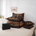 thumbnail image 6 of Feelyou Rustic Brown Bear Twin Bedding Sets 7-Piece, Wooden Wildlife Bedding Comforter Set, Countryside Animal Reversible Sheet Sets, Ultra Soft Bedroom Decor, 6 of 8