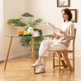 thumbnail image 2 of Costway 3-Step Folding Step Ladder Chair with Bamboo Frame Convertible Ladder Stool Natural, 2 of 10