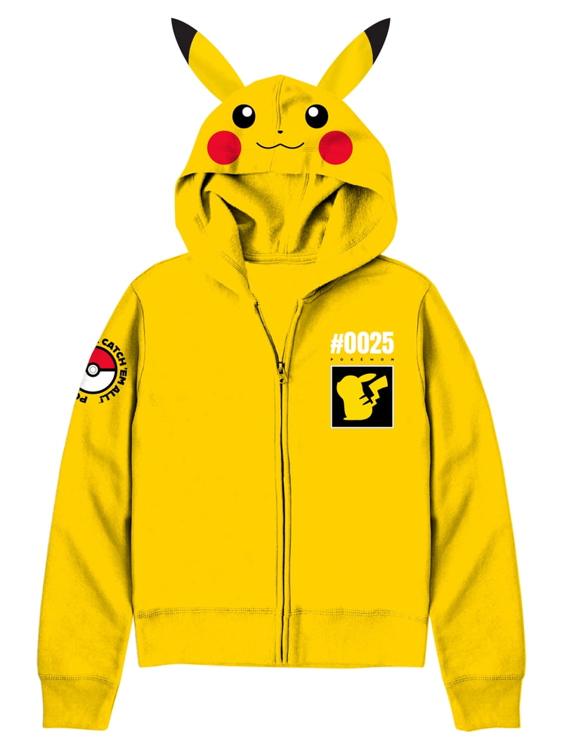 Boys, Licensed Cosplay Hoodie, Pokemon Pikachu, Sizes XS-XXL