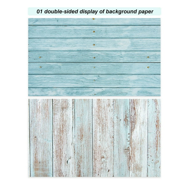 keepw Double-Sided Wood Grain Background Paper Waterproof Paper Photography Backdrop Plate No.01