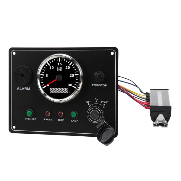Panel de Velocímetro de Motor Aramox Panel de Instrumentos Marinos Multifunción 3000RPM Velocímetro de Motor de Baja Presión de Aceite Alarma de Temperatura del Agua para ANGGREK Otros