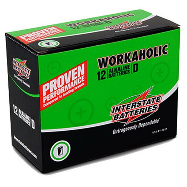 Interstate All Battery DRY0085 DWorkaholic Alkaline Battery, Pack 12