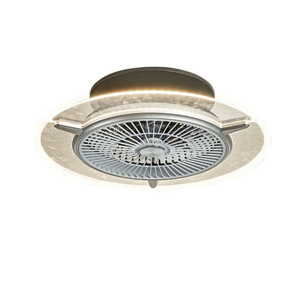 Oukaning Ceiling Fan Light Flush Mount Remote Control Chandelier LED