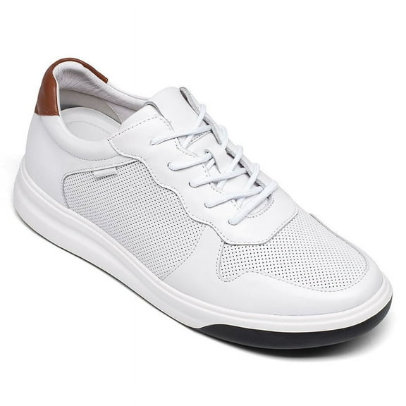 CMR CHAMARIPA Men's Elevator Sneaker Shoes - White Leather Height Incrasing Sneakers 6CM/2.36 Inches Taller