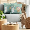 thumbnail image 5 of Ambesonne Easter Throw Pillow Cover 2 Pack, Smiling Bunny Eggs, 18", Multicolor, 5 of 5