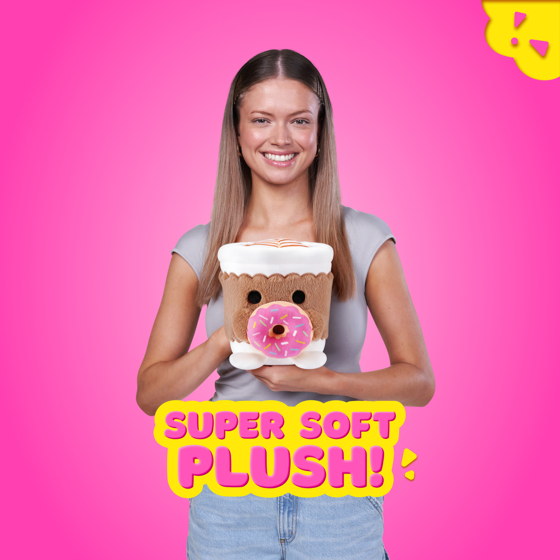 Snackles Core Series 2 Coffee with Donut 8-Inch Soft Plush Toy by ZURU for All Ages
