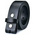 thumbnail image 2 of 38mm Mens Solid Strap Genuine Leather Belt Replace Without Pin Buckle Snaps, 2 of 2