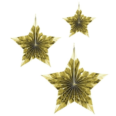 Gold Foil Star Hanging Decorations, 3 Piece, by Way To Celebrate