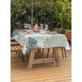 thumbnail image 3 of Outdoor Tablecloth with Umbrella Hole for Patio/Picnic/Party/Camping, Sage Green Coastal Waterproof Table Cloth Rectangle Table Cover Washable, Summer Coral Beach Nautical (54"x 80"), 3 of 9