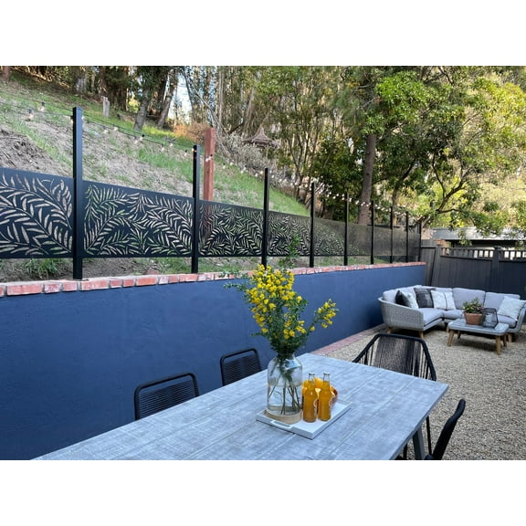 Indoor & outdoor use Laser cut Metal Privacy Screen, Decorative Metal Fencing, 48x24in #015