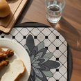 thumbnail image 3 of Retro Flowers Round 13 Inch Placemats Set of 8, Boho Ethnic Retro Abstract Florals Grid HeatResistant Non Slip Place Mats for Dining Table, Wipeable Braided Kitchen Table Mats for Housewarming, 3 of 9