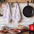 thumbnail image 6 of Purple White Floral Kitchen Towels Set of 1, Spring Botanical Leaves Farmhouse Absorbent Dish Towels for Kitchen, Microfiber Hand Towel, Quick Drying Tea Towel for Cleaning Decorative Dishcloths, 6 of 7