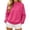Hot Pink, variant on Women’s Solid Mock Neck Raglan Sleeve Sweatshirt Long Sleeve Loose Fit No Hood Casual Pullover for Fall Winter Hot Pink L