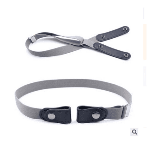 Seyurigaoka Unisex Adjustable Invisible Belt Buckle-Free Elastic Thin Waistband