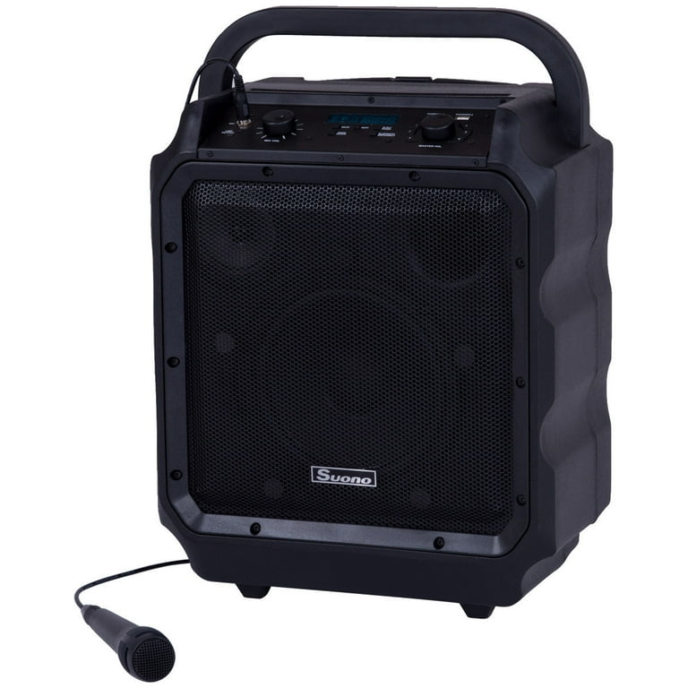 Suono Portable 8 Pa System Rechargeable Battery 300W RMS Power Active Speaker - Black