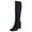 Black, variant on KENNETH COLE NEW YORK Womens Black Stretch Gore Padded Justin Round Toe Block Heel Zip-Up Leather Riding Boot 8 M