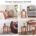 thumbnail image 5 of Ayaya 2-Tier Side Table, Solid Wood Indoor Bedside Table for Small Spaces, Living Room Bedroom Home Office, Walnut, 5 of 7
