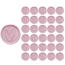 Wrapables Adhesive Wax Seal Stickers for Envelopes, Wedding Invitations, Christmas Packages, Gifts, Parties (30pcs), Pink Heart