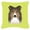 Lime Green, variant on Dog Face Checkerboard Design Fabric Decorative Pillow