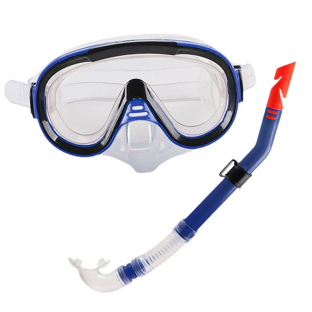 koolsoo Snorkel Set Snorkel Swim Goggles Diving Adult for Swimming Scuba Diving Blue Clear