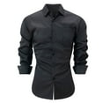 thumbnail image 1 of Ceisia Men's Solid Satin Long Sleeve Dress Shirt with Chest Pocket for Business & Casual Wear Black M Gifts, 1 of 6