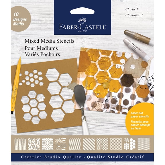 Faber-Castell Mixed Media Stencils - Graphic, Art Supplies for Adult, Beginners