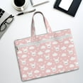 thumbnail image 6 of Cauagu Rabbit And Cloud Pattern Canvas Tote File Bag, Zipper Tote Bag Business Briefcase Document Bag with Handle A4 File Organizer Laptop Bag for Travel and Work, 6 of 8