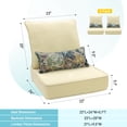 thumbnail image 5 of Aoodor 22"x24" Cream Yellow Patio Chair Cushions Set, Memory Foam Outdoor Seat Cushions (Set of 2 Seats, 2 Backs, 2 Lumbar Pillows), 5 of 10