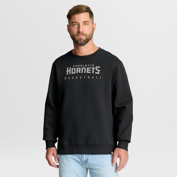 Men's Fanatics Black Charlotte Hornets Crossover Collection Defensive Rotation Drill Premium Pullover Sweatshirt