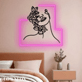 thumbnail image 2 of Glowneon Portrait Flower Girl Face Design, Floral Woman Face Line Art, 2 of 5