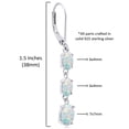 thumbnail image 2 of 925 Sterling Silver Created Opal Oval Dangle Earrings for Women with Leverbacks and 1.5 inch October Birthstones by MAX + STONE, 2 of 5