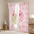 thumbnail image 4 of Feelyou Kawaii Bowknot Teens Black Out Curtains, Fashion Princess Ribbon Curtains Pack of 2 (42x63 Each), Fashion Pink Buffalo Bedroom Curtains, Black Out Curtains Decor, 4 of 7