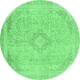 thumbnail image 1 of Ahgly Company Indoor Round Abstract Emerald Green Modern Area Rugs, 3' Round, 1 of 4