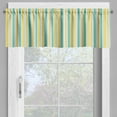 thumbnail image 2 of Ambesonne Geometric Valance Pack of 2, Summer Stripes Dots, 42"X18", Seafoam Yellow White, 2 of 5
