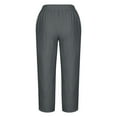 thumbnail image 5 of pstuiky Trousers, Women Solid Color Mid Waist Relaxed Fit Loose Flowy Plus Size Lounge Trousers Cargo Pants Gift for Women Dark Gray S, 5 of 5