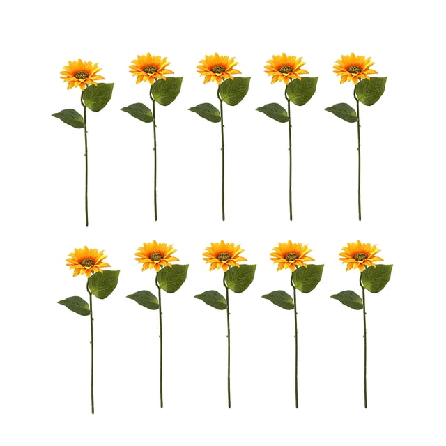 Girasol Artificial Delicada Flor Falsa Exquisita Simulación Ramo De Girasol Decoración Floral Tela De Seda Flores Adorno De Escritorio Para Escenario Boda Tienda Ventana 10Pcs Speravity HA019358-00