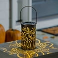 thumbnail image 2 of Solar Oil Rubbed Bronze Cut Out Lantern, Pumpkins, 2 of 3