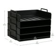 thumbnail image 3 of Mind Reader Stackable Paper Tray, Desktop Organizer, File Storage, Office, Plastic, 13.75"L x 10"W x 10.75"H, 4 Pcs., Black, 3 of 7