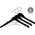 thumbnail image 3 of INTERNATIONAL HANGER 15 inch Black Wood Top Hanger with Non-Slip Shoulder Grips, 25 Pack, 3 of 4