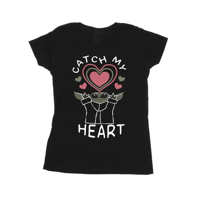 Star Wars Mandalorian T-Shirt en Coton pour Femmes « Catch My Heart »