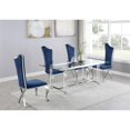 thumbnail image 2 of 5pc. 68" x 40" Glass Dinette Set with 4 Chairs and Silver Stainless Steel, 2 of 4
