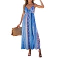thumbnail image 3 of Lucakuins Vestido sin mangas para mujer, sin mangas, con cuello en V, estampado gráfico, vestido maxi de verano para vacaciones Lucakuins moda, 3 of 5