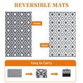 thumbnail image 4 of EastVita 8 x 10 ft Plastic Gray White Rectangular Beach Front Porches Patio Picnic RV Camping Garage Flower Moroccan Area Rug, 4 of 8