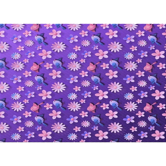 Ahgly Company Indoor Rectangle Patterned Heliotrope Purple Area Rugs, 2' x 5'