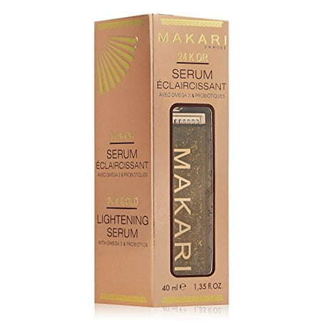 Makari 24K Sérum éclaircissant - avec oméga-3 et Probiotiques - Idéal pour anti-âge, éclaircissant, vergetures et supprime les cicatrices.