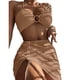 thumbnail image 2 of MKLEKYY Trajes De Baño Mujer Control Abdomen Women'S 3 Piece Bathing Suits Ring Bikini Set With Cover Up Skirt, 2 of 4