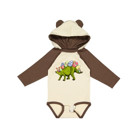 

Inktastic Easter Bunny Stegosaurus with Eggs and Pink Ears Boys or Girls Long Sleeve Baby Bodysuit